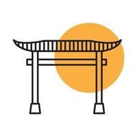 culture traditionnelle japon torii gate lines logo design vecteur icône symbole graphique illustration