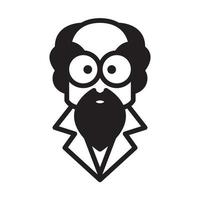 homme chauve science logo symbole vecteur icône illustration graphisme