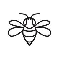 conception de logo de petite abeille en forme de dessin animé en ligne, illustration d'icône de symbole graphique vectoriel idée créative