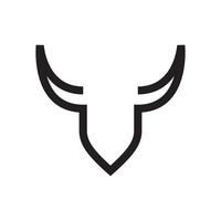 création de logo moderne en corne minimaliste, illustration d'icône de symbole graphique vectoriel idée créative