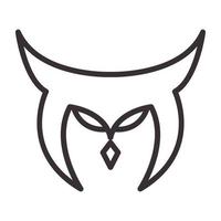 lignes de tête uniques hibou oiseau logo symbole vecteur icône illustration graphisme