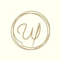 lettre w avec fil aiguille tailleur logo design graphique vectoriel symbole icône illustration idée créative