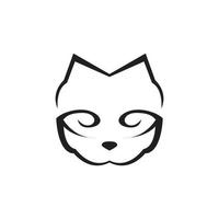 création de logo de chat bizarre de visage, illustration d'icône de symbole graphique vectoriel idée créative
