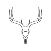 conception de logo de hipster de crâne de cerf de ligne, illustration d'icône de symbole graphique vectoriel idée créative