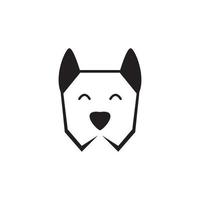 visage minimaliste petit chien mignon logo design, vecteur symbole graphique icône illustration idée créative