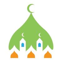 coloré simple dôme mosquée plat logo vecteur icône symbole conception graphique illustration