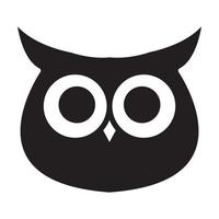 tête de hibou mignon logo noir symbole vecteur icône illustration graphisme