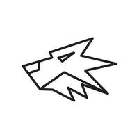 conception de logo de loup de tête de polygone de ligne, illustration d'icône de symbole graphique vectoriel idée créative