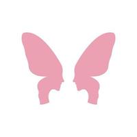 ailes de papillon avec création de logo de visage de femme, illustration d'icône de symbole graphique vectoriel idée créative