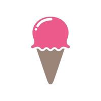 conception de logo de fraise de cône de crème glacée plat simple, illustration d'icône de symbole graphique vectoriel idée créative
