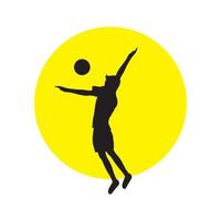 silhouette jeune homme formation volley-ball logo design, vecteur symbole graphique icône illustration idée créative