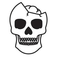tête humaine crâne lignes fissurées logo design vecteur icône symbole graphique illustration