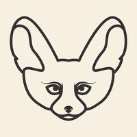 tête d'animal renarde lignes logo design vecteur icône symbole graphique illustration