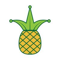 ananas coloré avec couronne logo symbole vecteur icône illustration graphisme