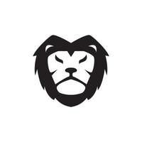 visage dessin animé noir isolé tête de lion création de logo, vecteur graphique symbole icône illustration idée créative