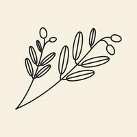 ligne hipster huile d'olive logo design vecteur icône symbole illustration