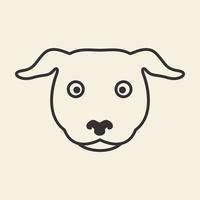 dessin animé mignon lignes chien choqué logo design vecteur icône symbole graphique illustration