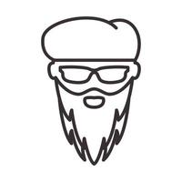 Lignes homme artiste avec barbe logo symbole vecteur icône illustration graphisme