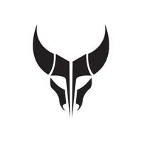 création de logo de vache crâne noir isolé, icône de symbole graphique vectoriel illustration idée créative