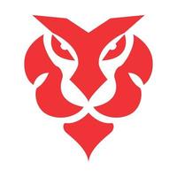 visage tigre fort rouge logo symbole vecteur icône illustration graphisme