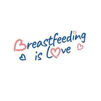 l'allaitement est un logo d'amour dans le style de ligne. illustration graphique vectorielle. affiche d'amour de maternité. logo de typographie. prévention médicale vecteur