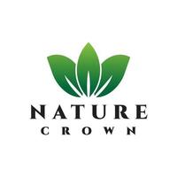 création de logo couronne feuille nature vecteur