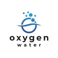 création de logo d'eau d'oxygène moderne vecteur