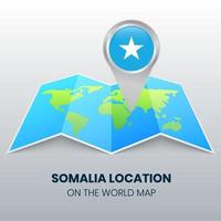 icône de localisation de la somalie sur la carte du monde vecteur