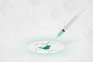 concept de vaccination en angleterre, injection de vaccin sur la carte de l'angleterre. vaccin et vaccination contre le coronavirus, covid-19. vecteur