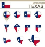 collection de drapeaux du texas vecteur