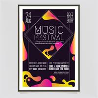Modèle d&#39;Affiche de festival de musique de vecteur