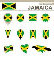 collection de drapeaux de la jamaïque vecteur