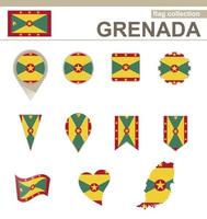 collection de drapeaux de la grenade vecteur