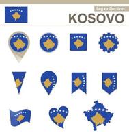 collection de drapeaux du kosovo vecteur