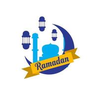 conception d'illustration de mosquée pour le modèle de ramadan. vecteur
