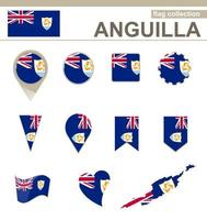 collection de drapeaux anguilla vecteur
