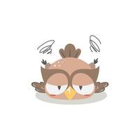 mignon hibou illustration clipart en style cartoon vecteur