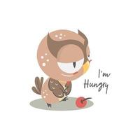 mignon hibou illustration clipart en style cartoon vecteur