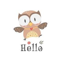 mignon hibou illustration clipart en style cartoon vecteur