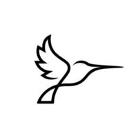 logo de colibri volant abstrait. contour silhouette colibri vecteur