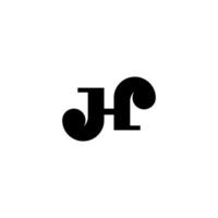 lettre artistique h ou j et h modèle de conception de logo initial