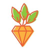 carotte colorée avec illustration de symbole d'icône de vecteur de conception de logo de diamant