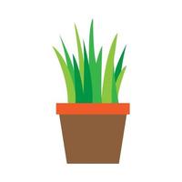 abstrait herbe plante pot logo symbole vecteur icône illustration graphisme