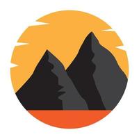 montagne colorée moderne avec coucher de soleil logo symbole vecteur icône illustration graphisme