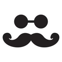 cool moustache avec lunettes rondes logo symbole vecteur icône illustration graphisme
