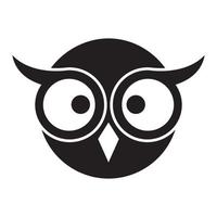 hibou mignon tête noir logo symbole vecteur icône illustration graphisme