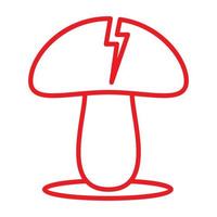 Champignon de lignes avec logo Thunderbolt symbole vecteur icône illustration graphisme