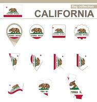 collection de drapeaux de californie vecteur