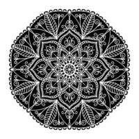 mandala ethnique en ornement tribal noir et blanc. illustration vectorielle isolée sur fond blanc. élément de conception pour les cartes de vacances, l'arrière-plan et les sites. islam, arabe, motifs indiens. vecteur