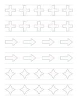 feuille de calcul des formes de trace pour les enfants vecteur